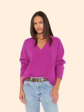 NWT Xirena Jodie Sweater in Electric Violet Women's Size S 100% Cashmere NEW